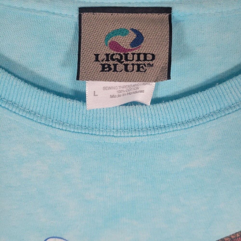 Rare 1993 Grateful Dead Roller Coaster Carnival Tye Dye Liquid Blue L Shirt EUC - Picture 2 of 10